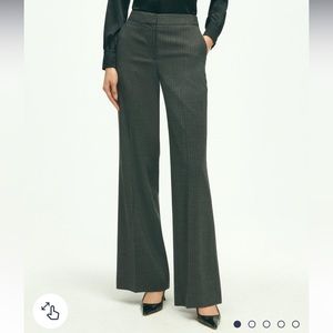 Rene Lezard designer wide leg pant pinstripe high waist EU 38